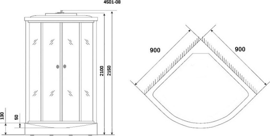 Душевая кабина Niagara NG-4501-08BLACK