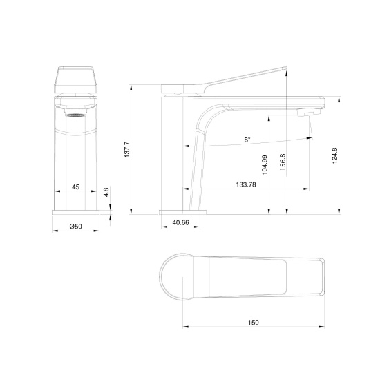 Смеситель для раковины Wonzon & Woghand WW-XH-012-CR