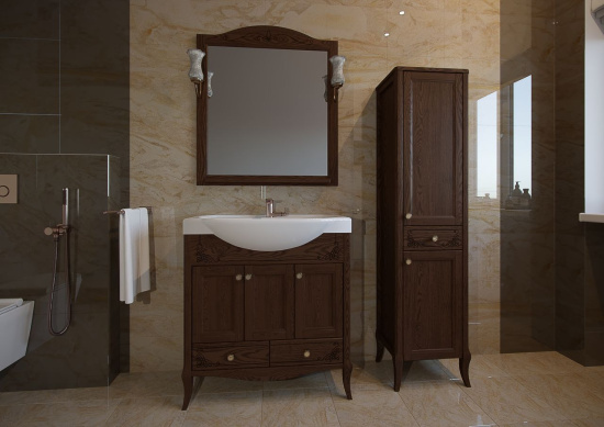 Мебель для ванной ASB-Woodline Салерно 80 орех антикварный