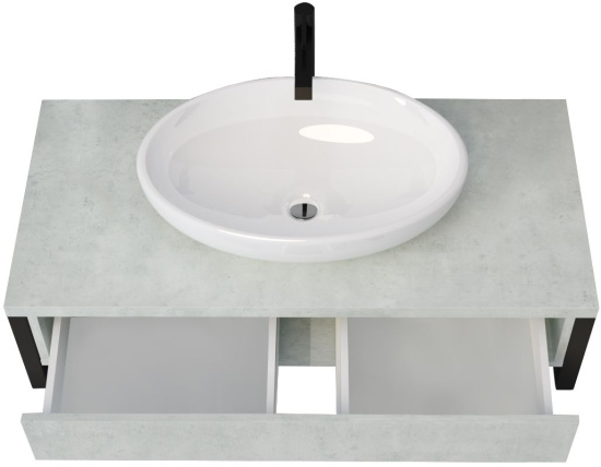 Тумба с раковиной 1MarKa Grunge Loft 80 бетон светлый