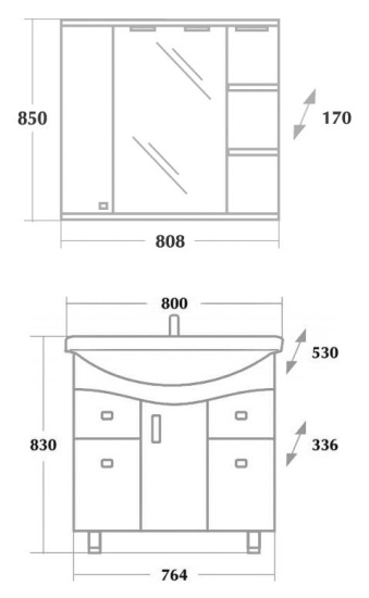 Мебель для ванной Onika Эльбрус 80