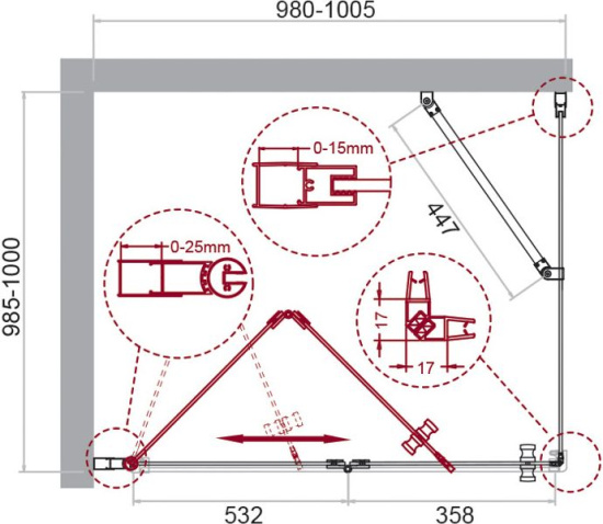 Душевой уголок BelBagno Albano AS-1-100-C-Cr