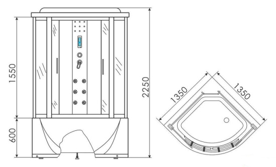 Душевой бокс Erlit Comfort ER4335T-C2