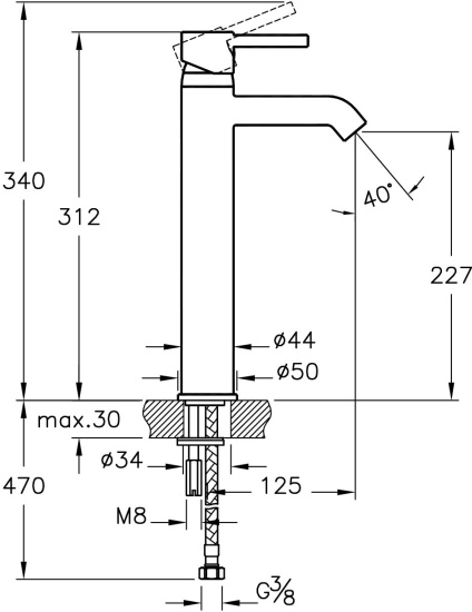 Мебель для ванной Stworki Ольборг 100 столешница дуб карпентер, без отверстий, 2 тумбы 50, с раковиной Vitra Shift
