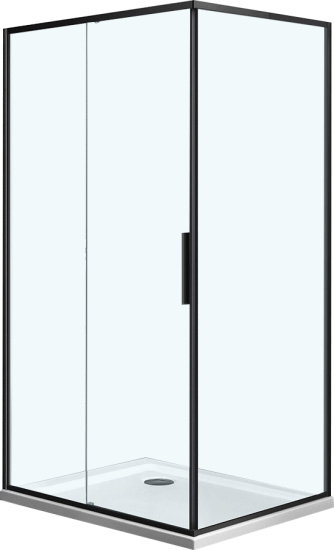 Душевой уголок Vincea Slim VSR-2SL9012CLB-L 120x90 L, профиль черный, стекло прозрачное
