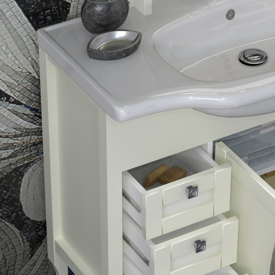 Тумба с раковиной Opadiris Мираж 100 слоновая кость