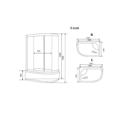 Душевая кабина Timo Standart T-6610SR