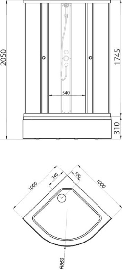 Душевой уголок Triton Стандарт Щ0000041041 100х100 см белый, с поддоном