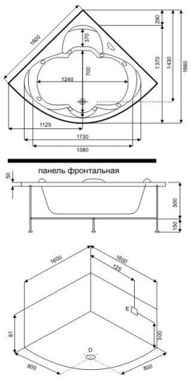 Акриловая ванна Bas Дрова 160 см