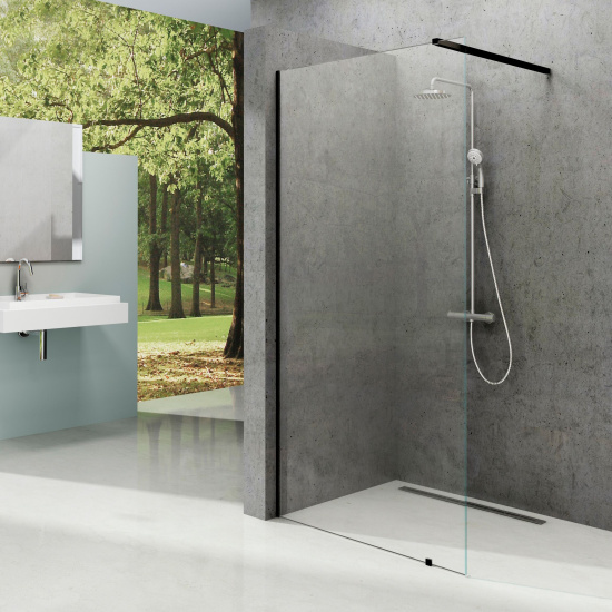 Душевая перегородка Ravak Walk-In Wall 100 + кронштейн 80 см, черный