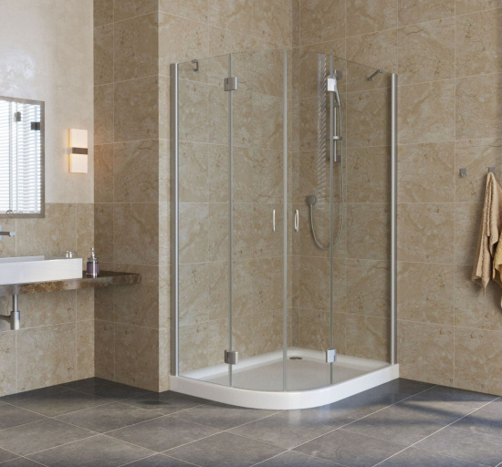 Душевой уголок Vegas Glass AFS-F Lux 120*90 07 01 R профиль матовый хром, стекло прозрачное