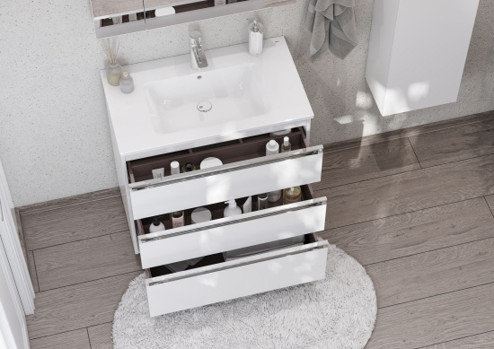Мебель для ванной Roca The Gap 80, 3 ящика, белый глянец