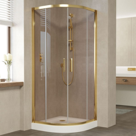 Душевой уголок Vegas Glass ZS 80 09 05 профиль золото, стекло бронза