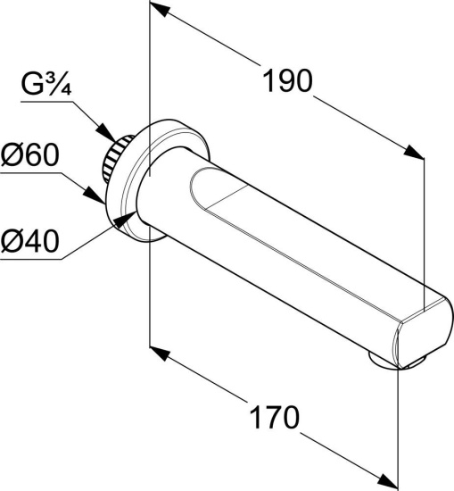 Излив для ванны Kludi Zenta 1350005