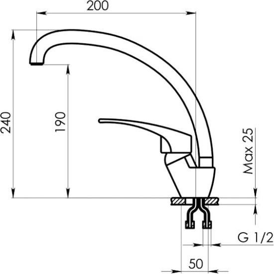 Смеситель для кухни Granula ST-03 черный