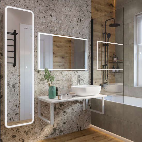 Столешница с раковиной Diwo Элиста 100 белый мрамор, с раковиной Moduo 50 Square