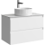 Тумба с раковиной Aqwella 5 stars Geometria 80 подвесная 2 ящика, белая, столешница белый мрамор