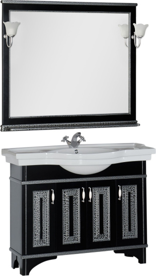 Зеркало Aquanet Валенса 110 черный краколет/серебро