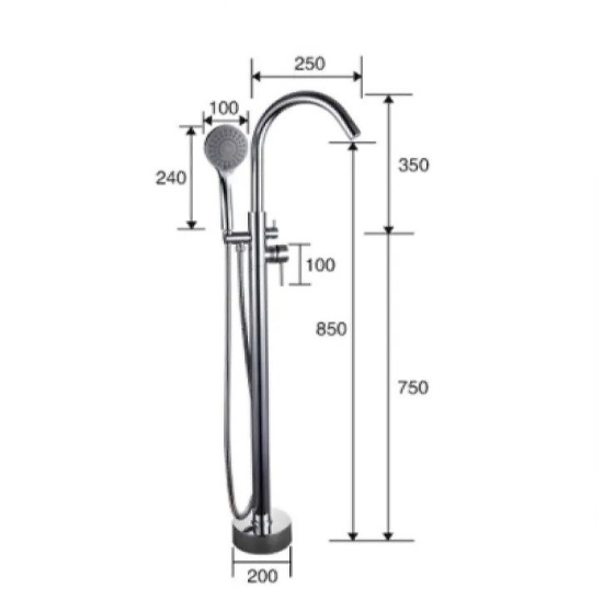 Напольный смеситель для ванны Gappo G3098