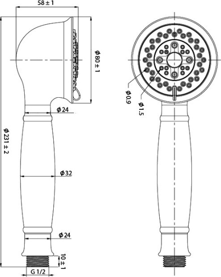 Душевая лейка Iddis Oldie OLD3F01i18