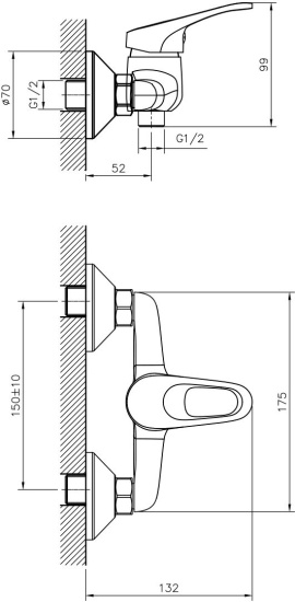 Смеситель для душа Decoroom DR21 DR21055