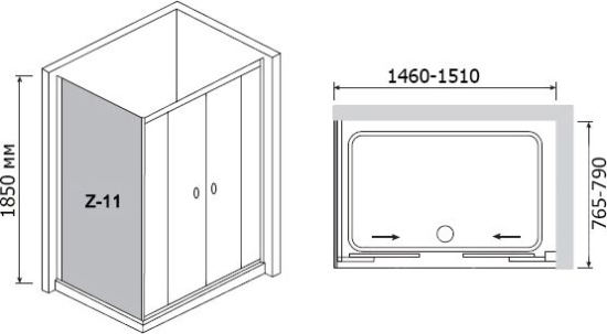 Душевой уголок RGW Classic CL-43 (1460-1510)x800