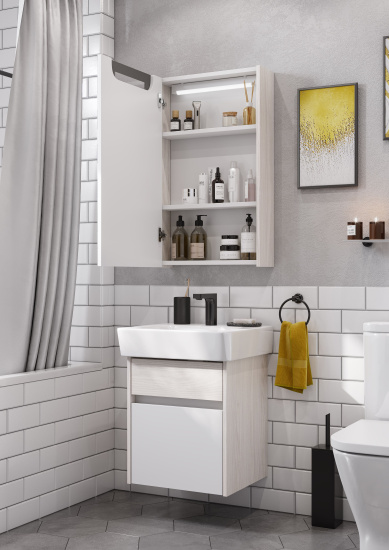 Зеркало-шкаф Aquaton Верди Pro 50 ясень фабрик