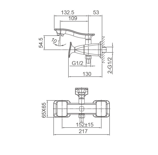 Смеситель для ванны Wonzon & Woghand Shakespeare WW-653101-DG
