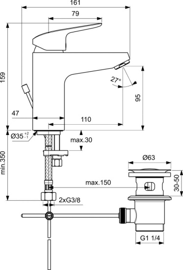 Смеситель для раковины Ideal Standard Ceraflex B1713AA