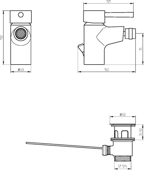 Смеситель для биде Veragio Largenta VR.LGT-1820.CR
