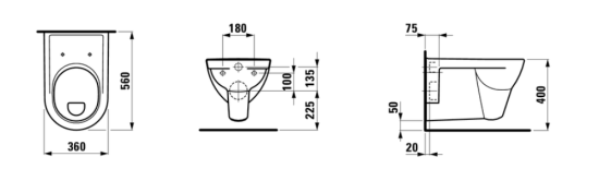Унитаз подвесной Laufen Pro 2095.1.000.000.1 с полочкой