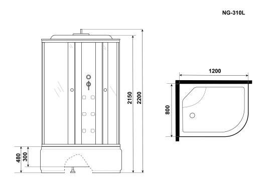 Душевая кабина Niagara Ultra NG-310-01L