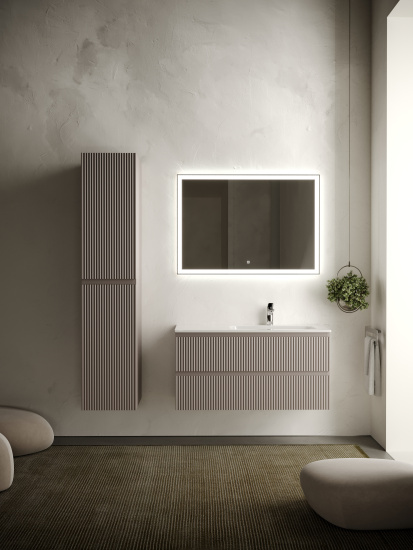 Тумба с раковиной Sancos Snob R 100 Doha Soft правая SNR100RSM, подвесная