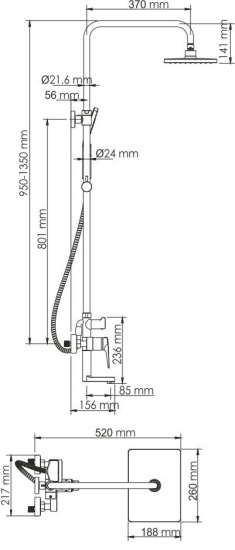 Душевая стойка Wasserkraft Aisch A15501