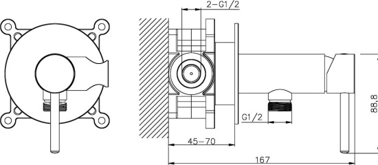 Гигиенический душ Omnires Y SYSYBI2 со смесителем