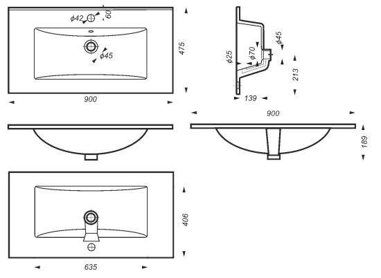 Тумба с раковиной Misty Сахара 90 песочная