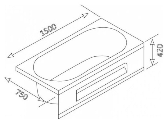 Акриловая ванна Appollo TS-1501Q 150 см