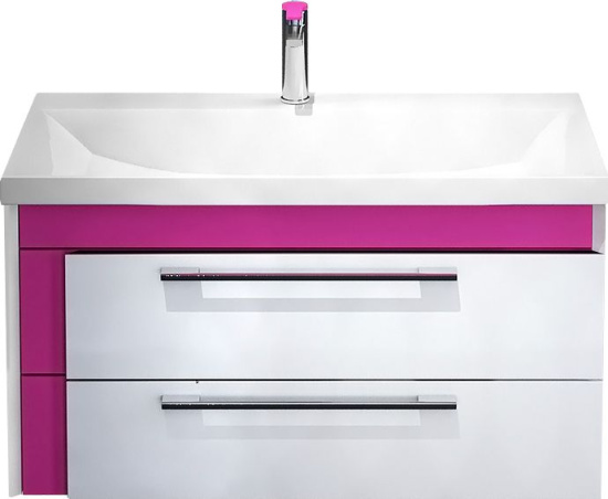 Тумба под раковину Iddis Color Plus 90 белая, розовая