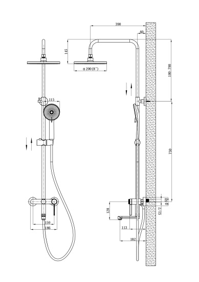 Душевая стойка Esko Sochi SC260CRGold