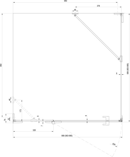 Душевой уголок Ravak BSDPS+B SET 100х100 L Transparent, профиль хром