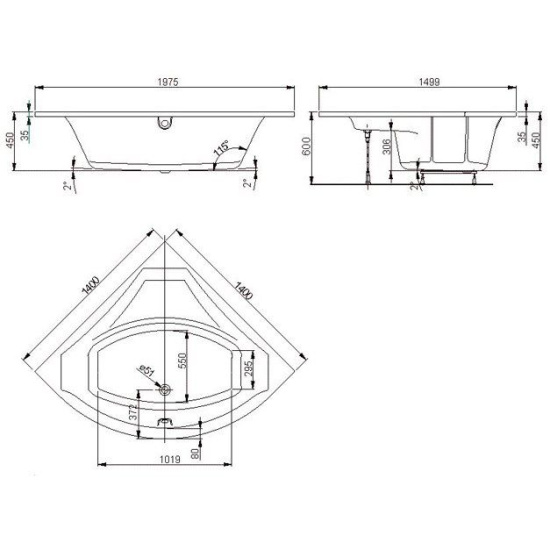 Акриловая ванна Vagnerplast Veronela corner 140x140