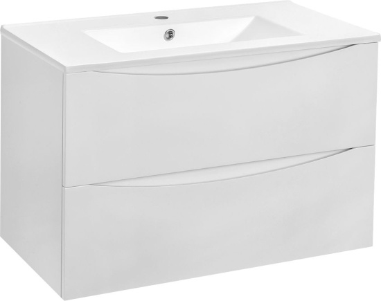 Тумба с раковиной Vincea Mia 80 белая глянцевая, раковина VBS-13980