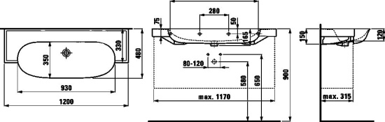 Мебель для ванной Laufen The New Classic 120, белая глянцевая