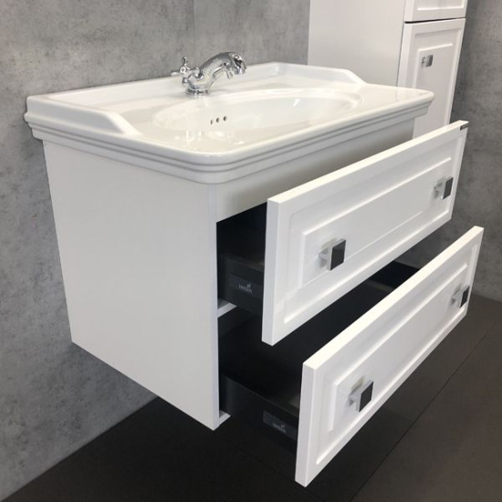 Тумба с раковиной Comforty Феррара 80, подвесная, белая