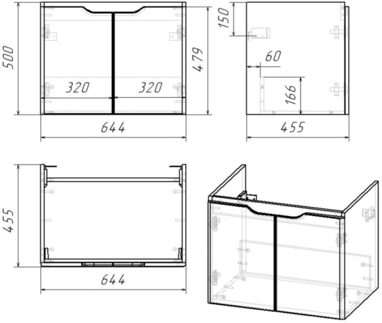 Мебель для ванной Dreja Q(D) 70 белый глянец