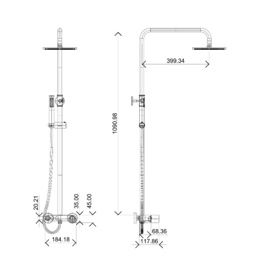 Душевая стойка Boheme Stick Linea 128-CRCR.3