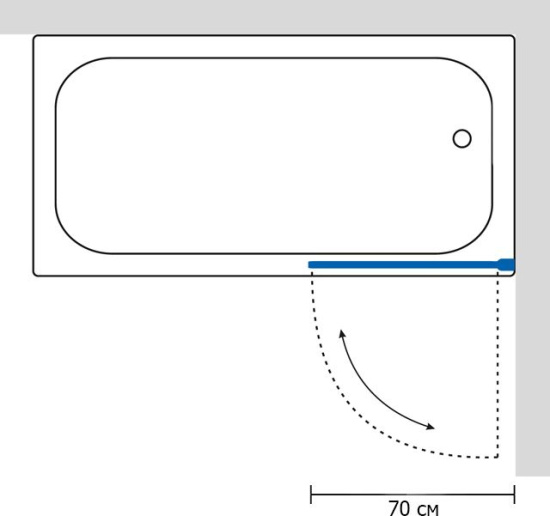 Шторка на ванну GuteWetter Lux Pearl GV-601 правая 70 см стекло бесцветное, профиль хром
