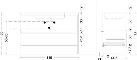 Мебель для ванной Armadi Art Loft 120 dark wood, напольная