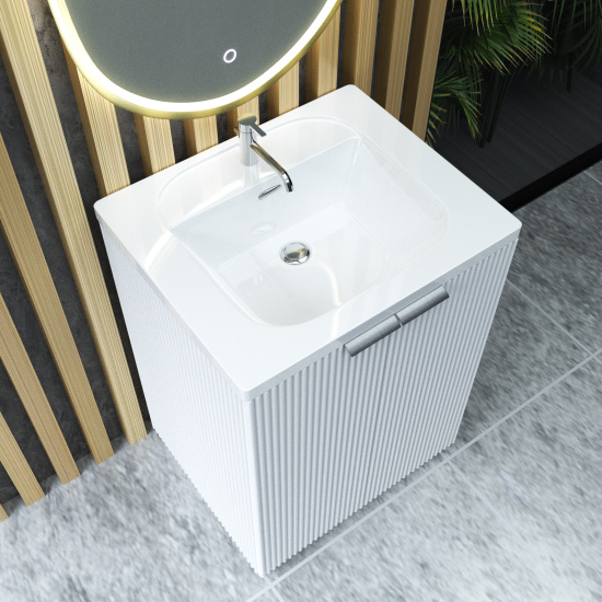 Тумба с раковиной Sanvit Рольф 61 белая матовая, напольная