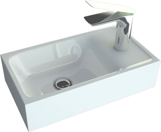Тумба с раковиной Art&Max Family 50 R подвесная, Bianco Lucido